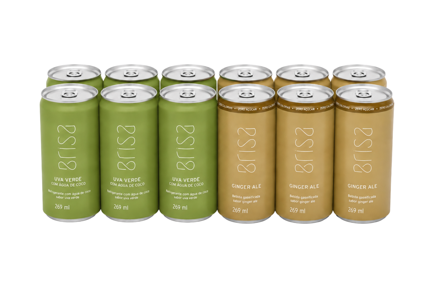 KIT 12 LATAS: GINGER ALE + ÁGUA DE COCO COM UVA VERDE