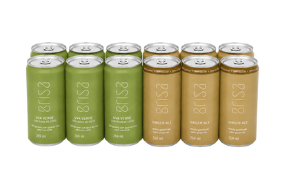 KIT 12 LATAS: GINGER ALE + ÁGUA DE COCO COM UVA VERDE